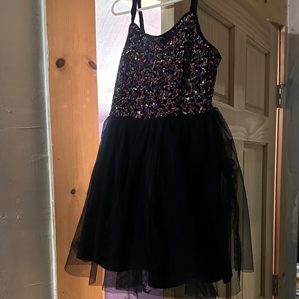 Black Sequin Tulle Dress